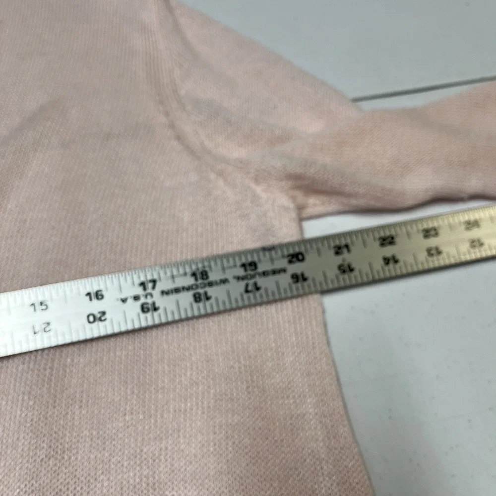 J Jill Cardigan Pink Linen Blend Duster Open Front Size L Open Knit Lightweight